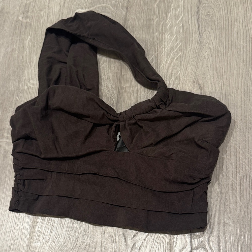 Zara Brown Crop Top